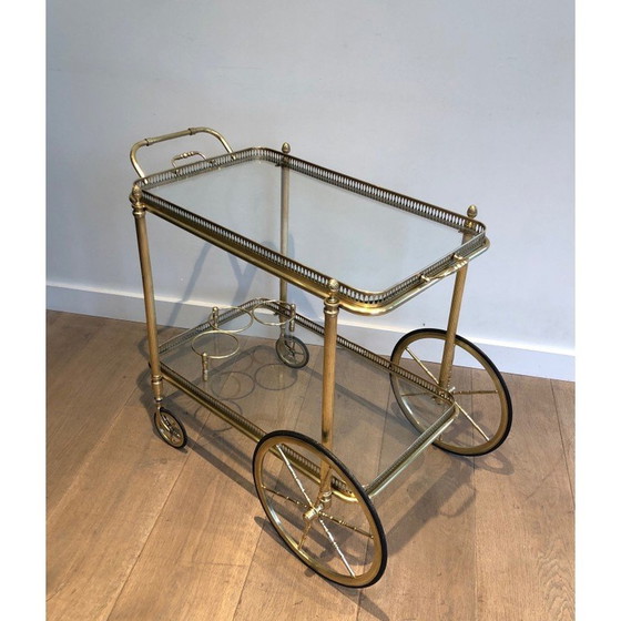 Image 1 of Vintage brass rolling table for Maison Bagués, France 1940