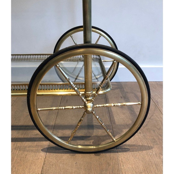 Image 1 of Vintage brass rolling table for Maison Bagués, France 1940