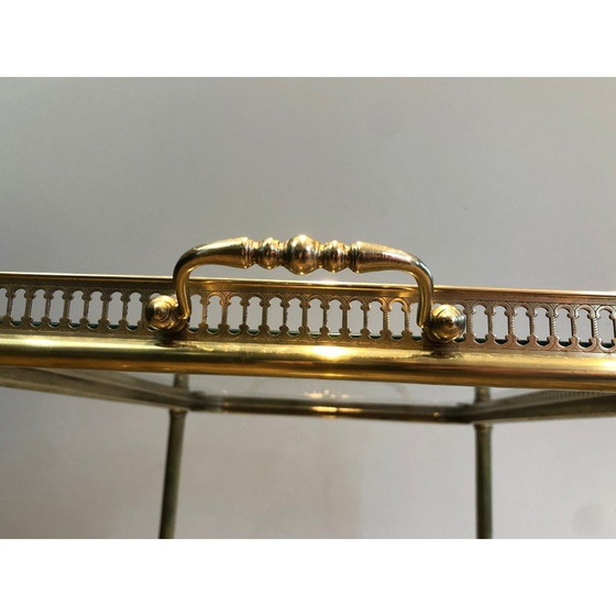Image 1 of Vintage brass rolling table for Maison Bagués, France 1940