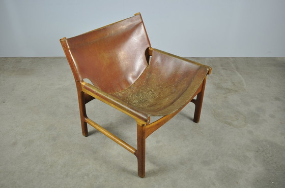 Image 1 of A/S Mikael Laursen / Vintage Leather Easychair / Illum Wikkelsø / Denmark 1960S