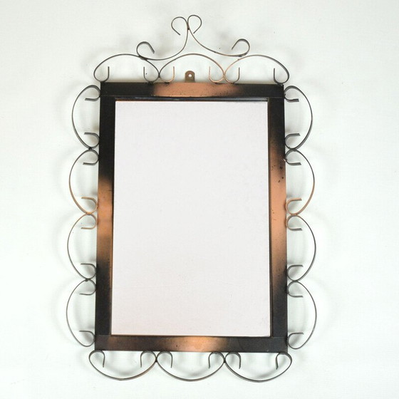 Image 1 of Mid-century rectangular mirror made of metalwork, Germany 1970s