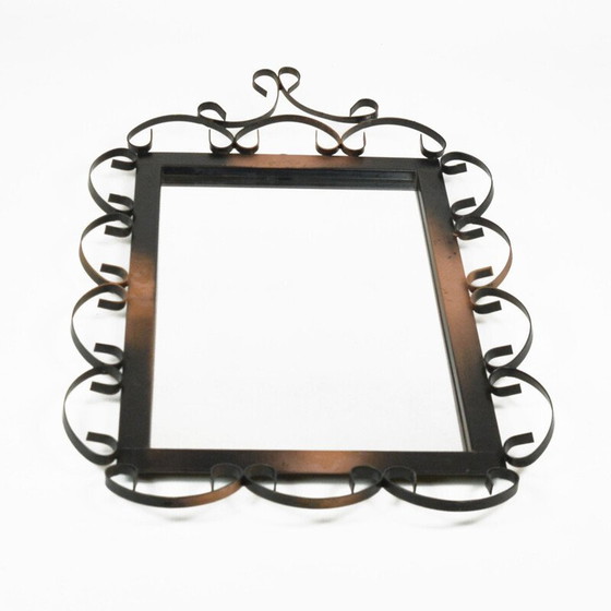 Image 1 of Mid-century rectangular mirror made of metalwork, Germany 1970s