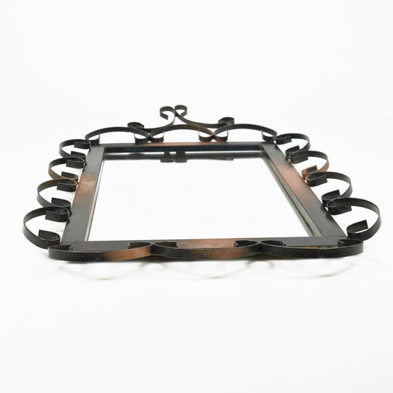 Image 1 of Mid-century rectangular mirror made of metalwork, Germany 1970s