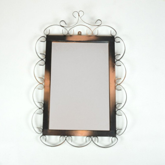 Image 1 of Mid-century rectangular mirror made of metalwork, Germany 1970s