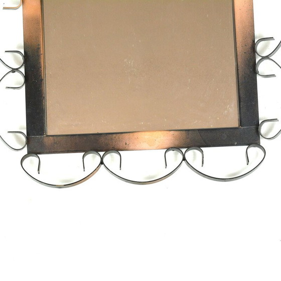 Image 1 of Mid-century rectangular mirror made of metalwork, Germany 1970s