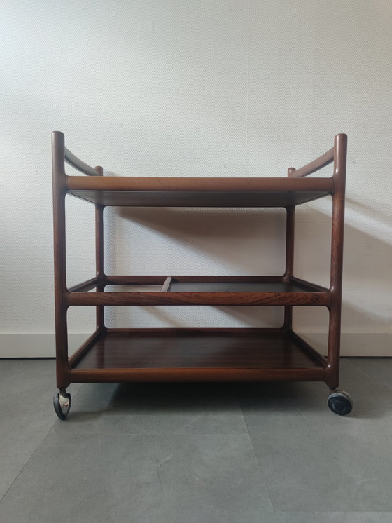 Image 1 of Chariot vintage danois de Johannes Andersen en pallisandre