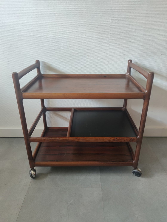 Image 1 of Chariot vintage danois de Johannes Andersen en pallisandre