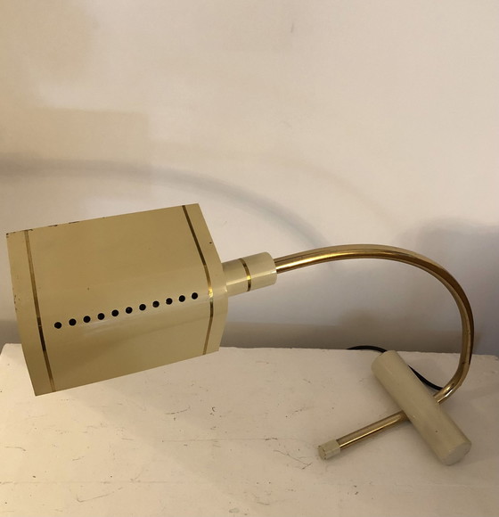 Image 1 of Articulated Desk Lamp Gold Brass Italy.