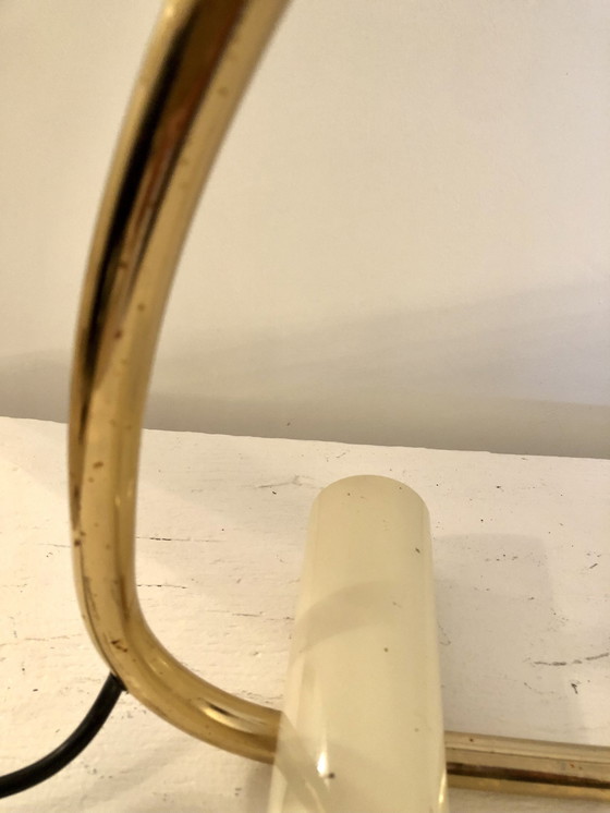 Image 1 of Articulated Desk Lamp Gold Brass Italy.