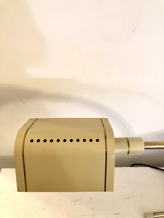 Image 1 of Articulated Desk Lamp Gold Brass Italy.