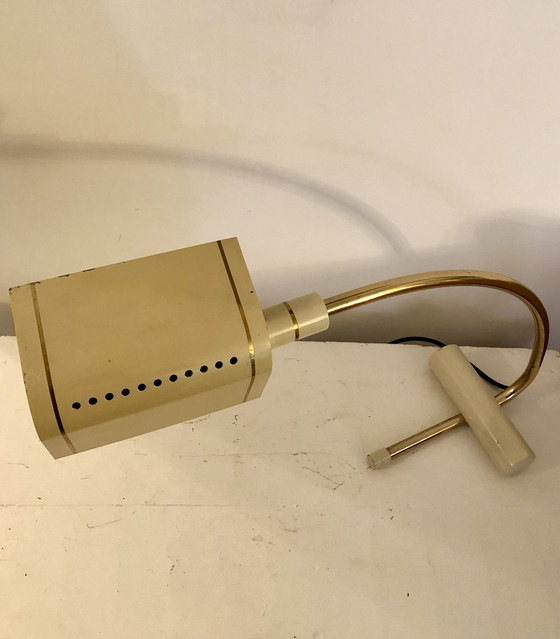 Image 1 of Articulated Desk Lamp Gold Brass Italy.