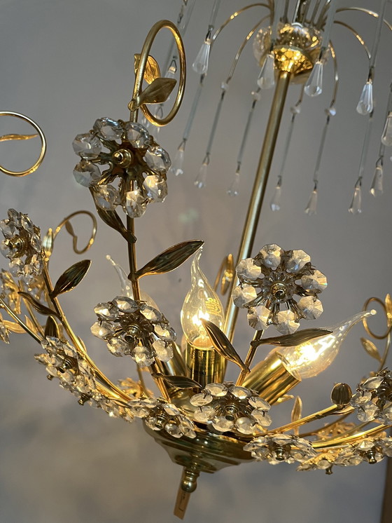 Image 1 of Lampadario a sospensione con fiore Swarovski di marca XL in cristallo 