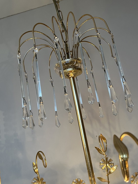 Image 1 of Lampadario a sospensione con fiore Swarovski di marca XL in cristallo 