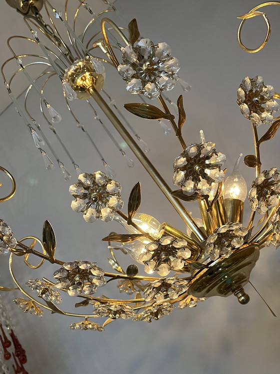 Image 1 of Lampadario a sospensione con fiore Swarovski di marca XL in cristallo 