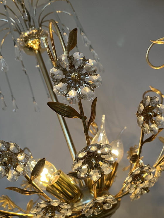 Image 1 of Lampadario a sospensione con fiore Swarovski di marca XL in cristallo 