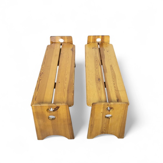 Image 1 of Set da pranzo scultoreo in pino di Gilbert Marklund per Furusnickarn Ab, anni '70