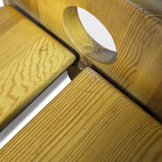 Image 1 of Set da pranzo scultoreo in pino di Gilbert Marklund per Furusnickarn Ab, anni '70