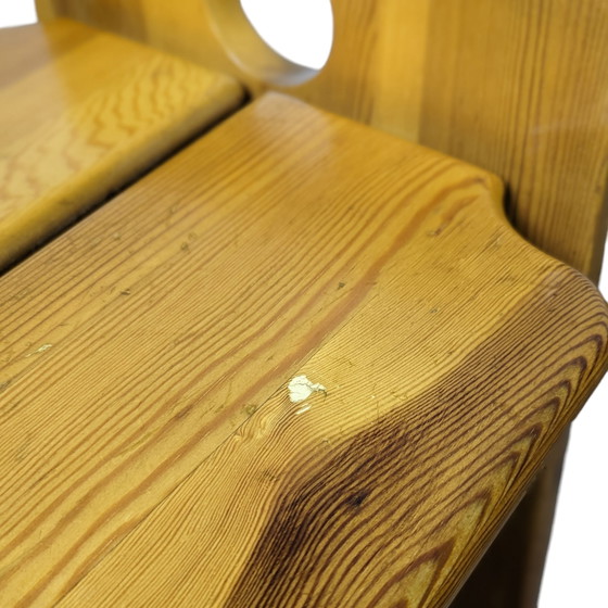 Image 1 of Set da pranzo scultoreo in pino di Gilbert Marklund per Furusnickarn Ab, anni '70