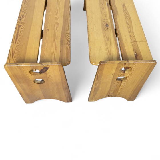 Image 1 of Set da pranzo scultoreo in pino di Gilbert Marklund per Furusnickarn Ab, anni '70