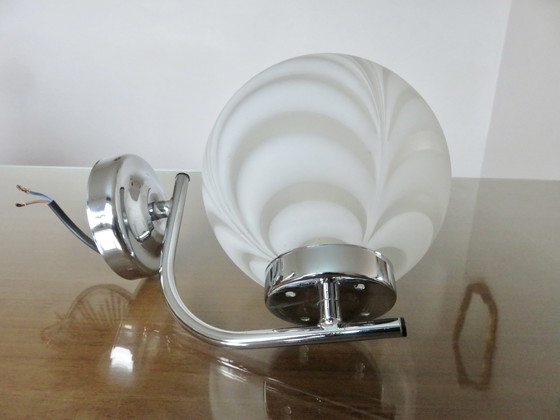 Image 1 of Wall Lamp In Murano Glass And Chromed Metal, 1970