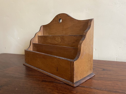 Mailbox Letter tray Art Deco 1930 cherry wood French