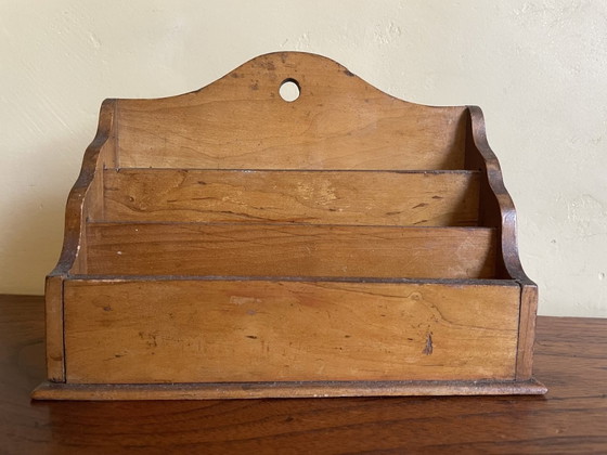 Image 1 of Vassoio porta lettere Art Deco 1930 Legno di ciliegio Francese