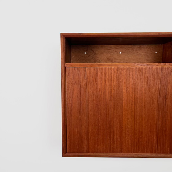 Image 1 of High-quality teak wall cabinet with mini-bar