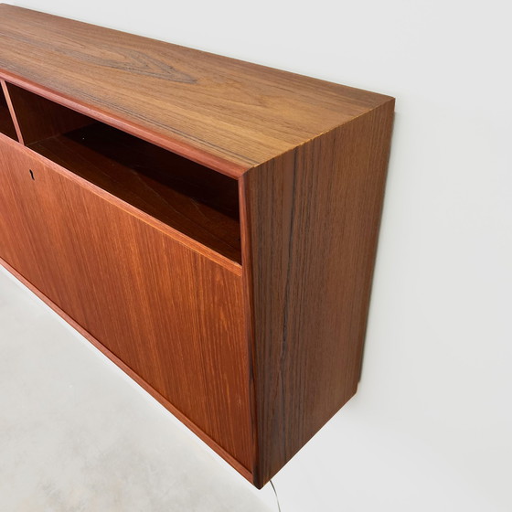 Image 1 of High-quality teak wall cabinet with mini-bar