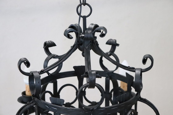 Image 1 of Iron Chandelier With Five Bulbs