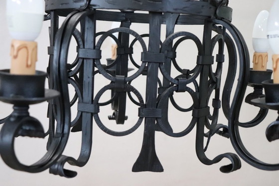 Image 1 of Iron Chandelier With Five Bulbs