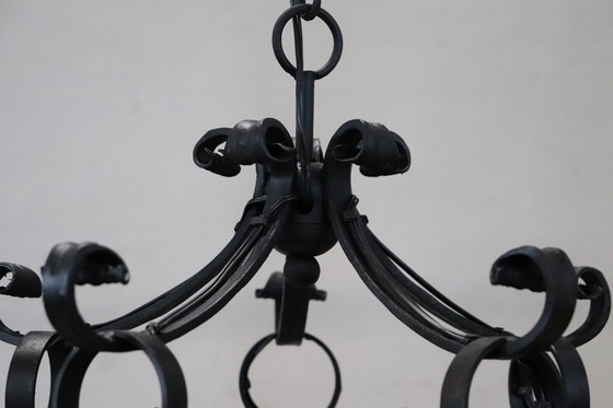 Image 1 of Iron Chandelier With Five Bulbs