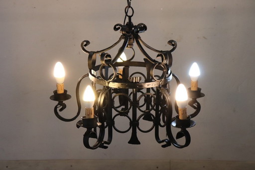 Iron Chandelier With Five Bulbs