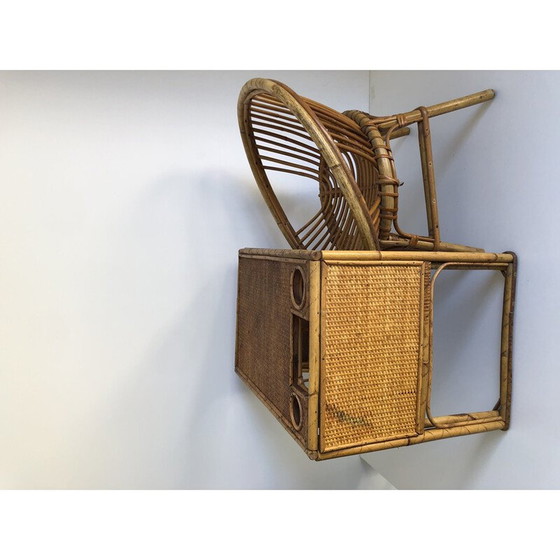 Image 1 of Vintage rattan desk and chair for children