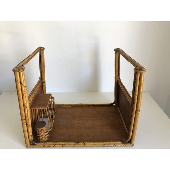 Image 1 of Vintage rattan desk and chair for children