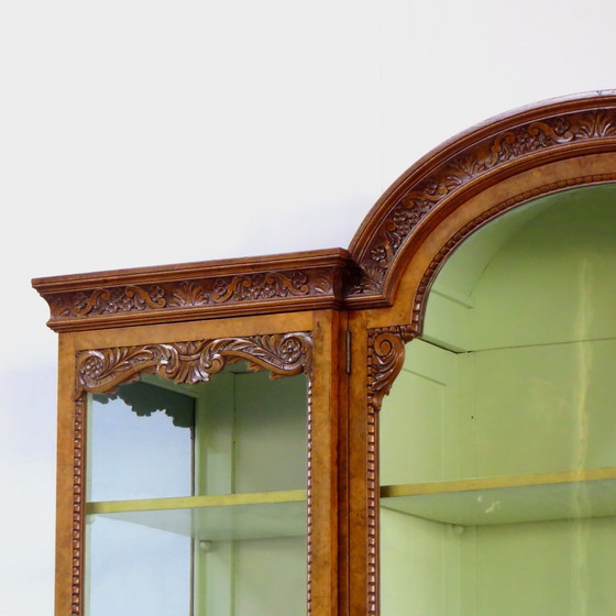 Image 1 of Art Deco display case bookcase in walnut burr walnut