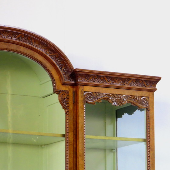 Image 1 of Art Deco display case bookcase in walnut burr walnut