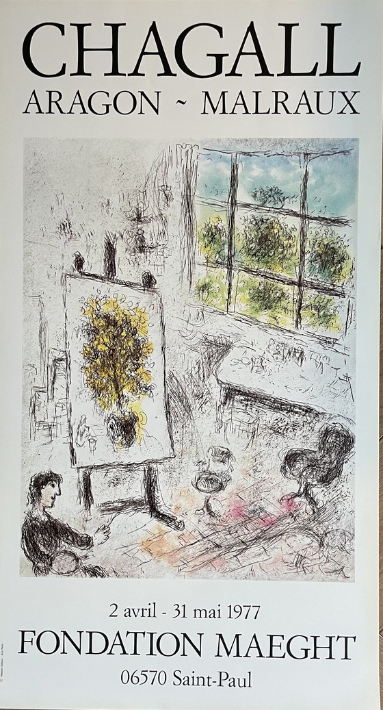 Image 1 of Marc Chagall (1887-1985), Aragon- Malraux, Foundation Maeght, Printed In France