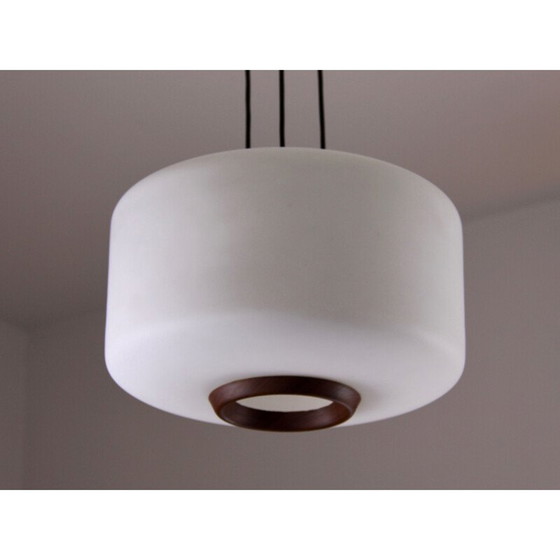 Image 1 of Vintage opaline pendant light, Italy, 1950
