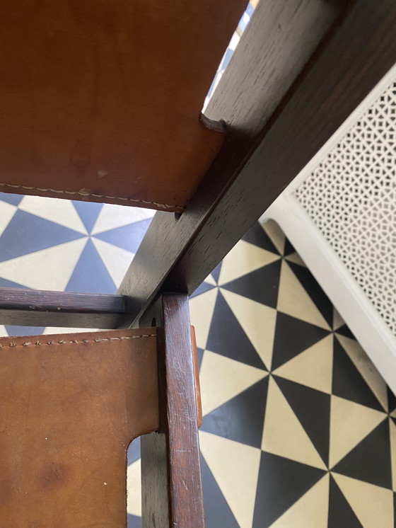 Image 1 of 4x Chaises de salle à manger en cuir vintage