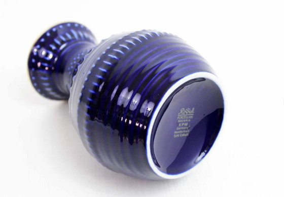 Image 1 of Vase vintage bleu BAY KERAMIK Poterie ouest-allemande des années 1960, époque Fat Lava