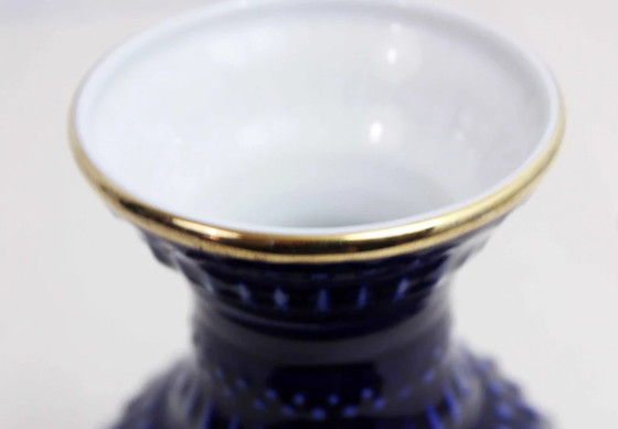 Image 1 of Vase vintage bleu BAY KERAMIK Poterie ouest-allemande des années 1960, époque Fat Lava