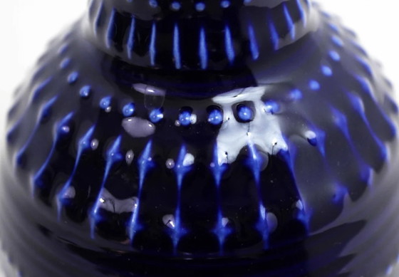 Image 1 of Vase vintage bleu BAY KERAMIK Poterie ouest-allemande des années 1960, époque Fat Lava