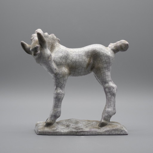 Rare Vintage Ceramic Foal Lilli Hummel-King - Art Deco Karlsruher Majolika 1934