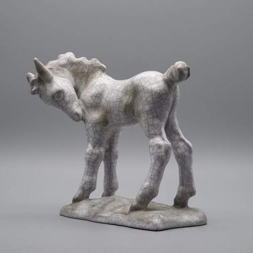 Rare céramique vintage poulain Lilli Hummel-King - Art Deco Karlsruher Majolika 1934