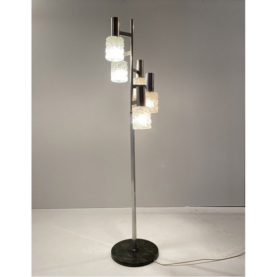 Image 1 of Lampada da terra vintage italiana in ferro e vetro, anni '60