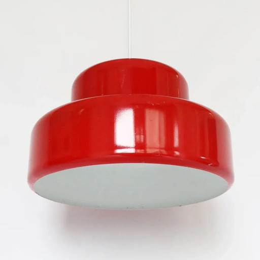 Vintage Red Poker Pendant Lamp Jo Hammerborg Danish Design