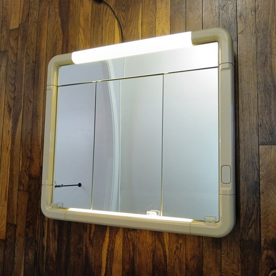 Image 1 of Vintage triptych bathroom mirror with modular storage by Allibert, France 1970
