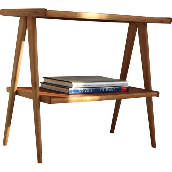 Image 1 of Vintage beech wood side table, Italy 1950s