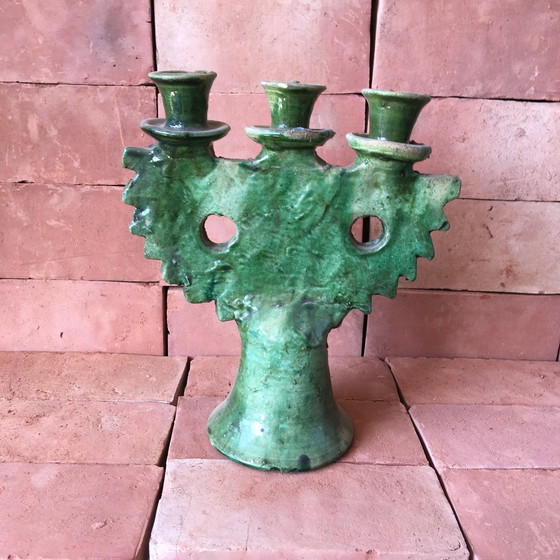 Image 1 of Tamegroute Pottery Candlestick