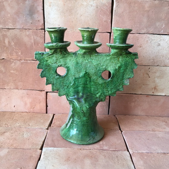 Image 1 of Tamegroute Pottery Candlestick